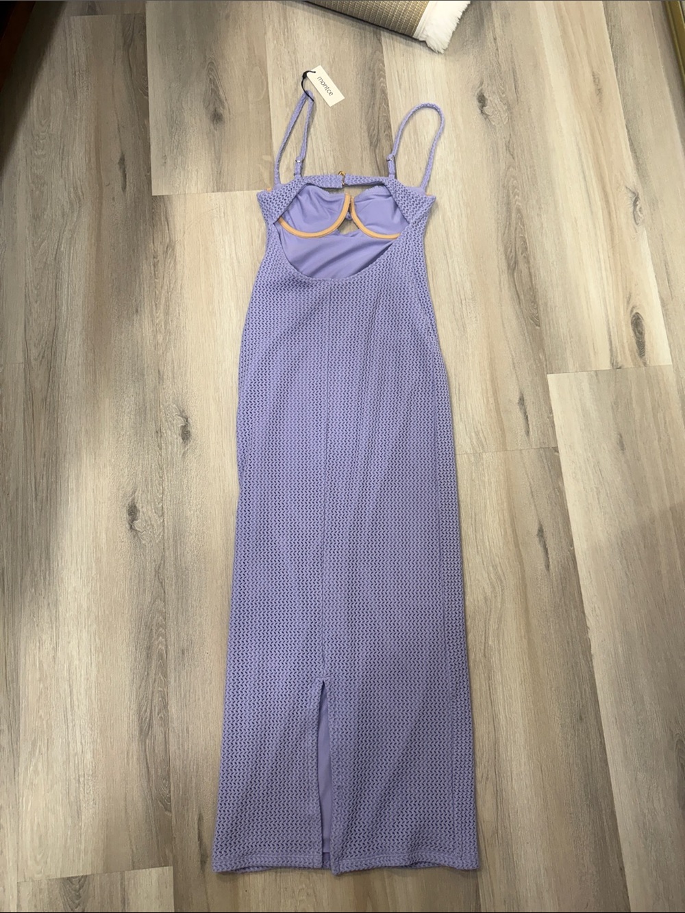 Montce Lavender Crochet Petal Long Slip Dress - Picture 7 of 8